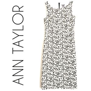 Ann Taylor White Floral Sleeveless Sheath Dress
